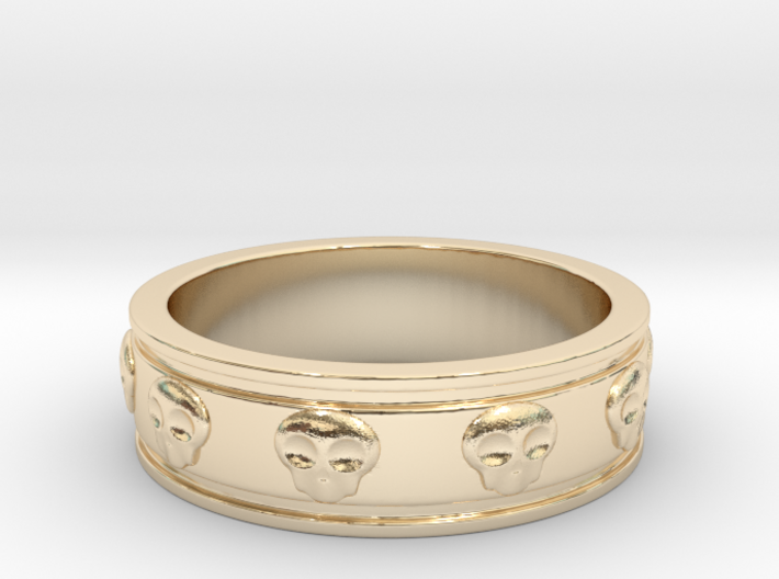 Ring with Skulls - Size 4 3d printed