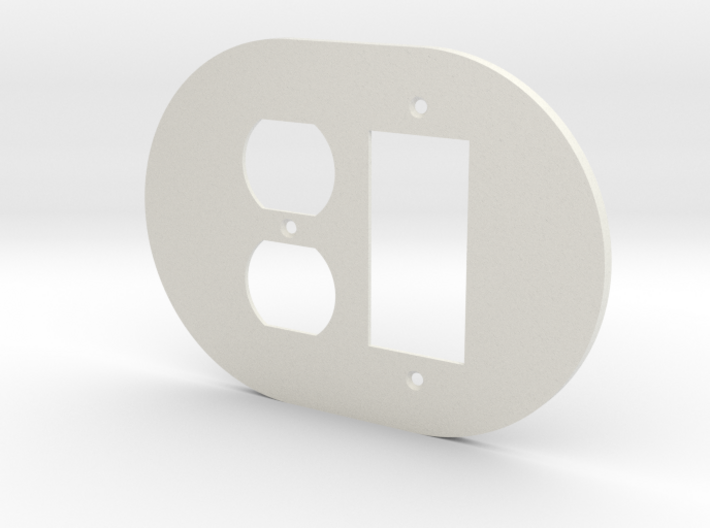 plodes® 2 Gang 1 Duplex Outlet Combo Wall Plate 3d printed