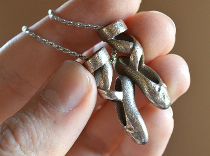 Dance Ballet Slippers Necklace 3d printed 