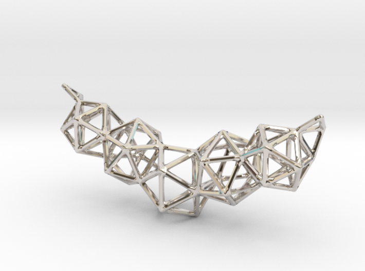 Icosahedron Frame Geometry Pendent 3d printed