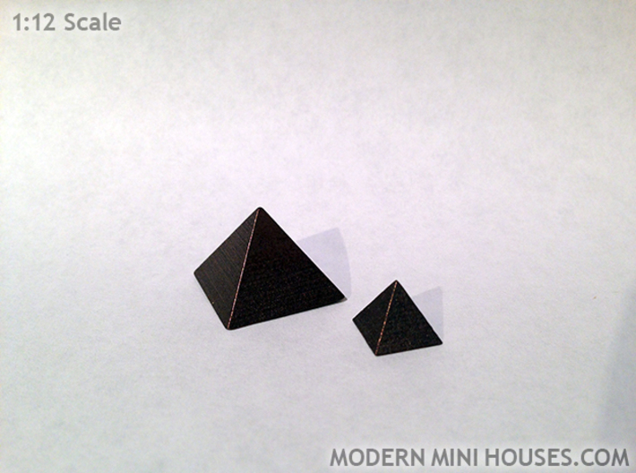 Pyramid Small 3d printed Matte Bronze Steel