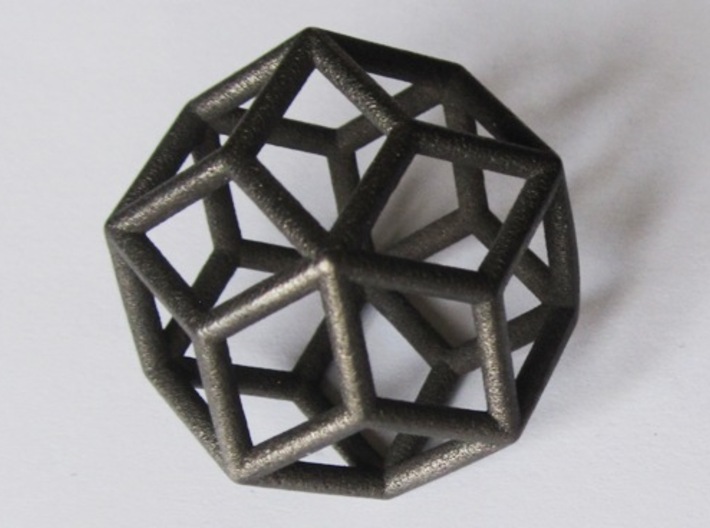 Rhombic Icosahedron Pendant 3d printed 
