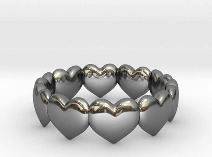 Ring Hearts 3d printed