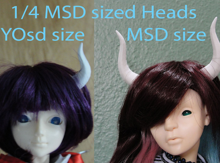 Minotaur Horns: MSD BJD doll size 3d printed 