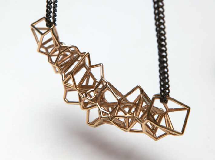 Voronoi Construction Framework Pendent 3d printed 