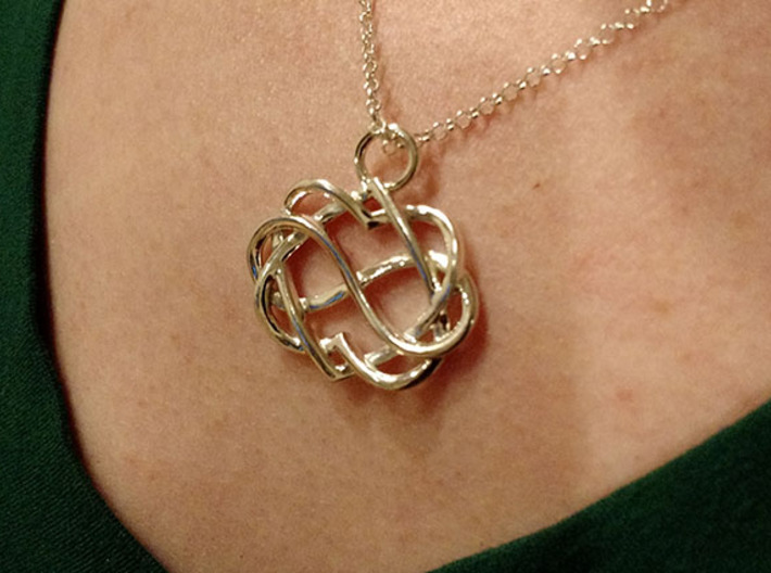 Infinity Heart Pendant 3d printed The pendant being worn