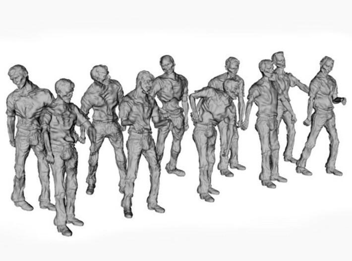 1-72 Male Zombie Set 3d printed 