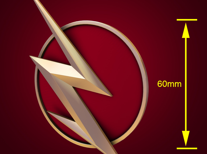 The Flash - Right Ear Bolt (TV Flash) -60mm 3d printed