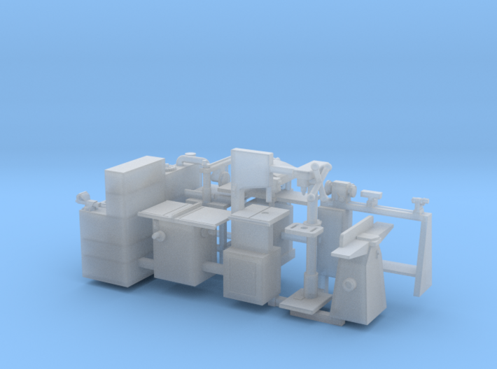 HO Scale Woodworking machinery and Workbench 3d printed
