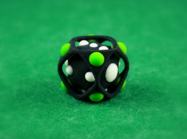 Dice No.2-c Green S (balanced) (2.4cm/0.94in) 3d printed