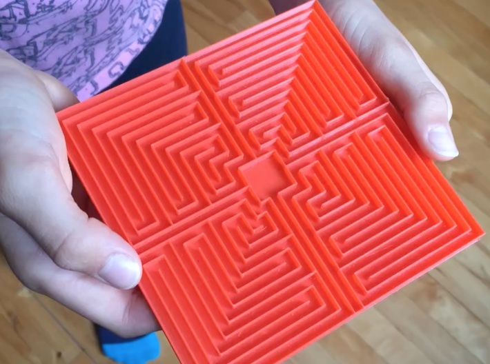Roman labyrinth (Large) 3d printed Orange PLA