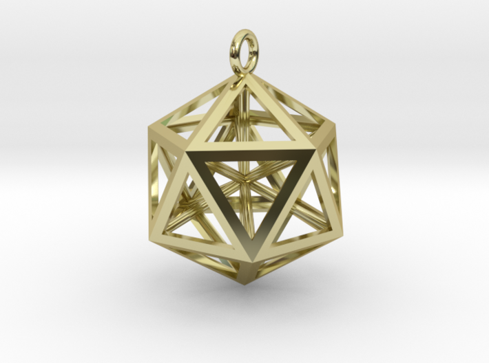Icosahedron pendant 3d printed