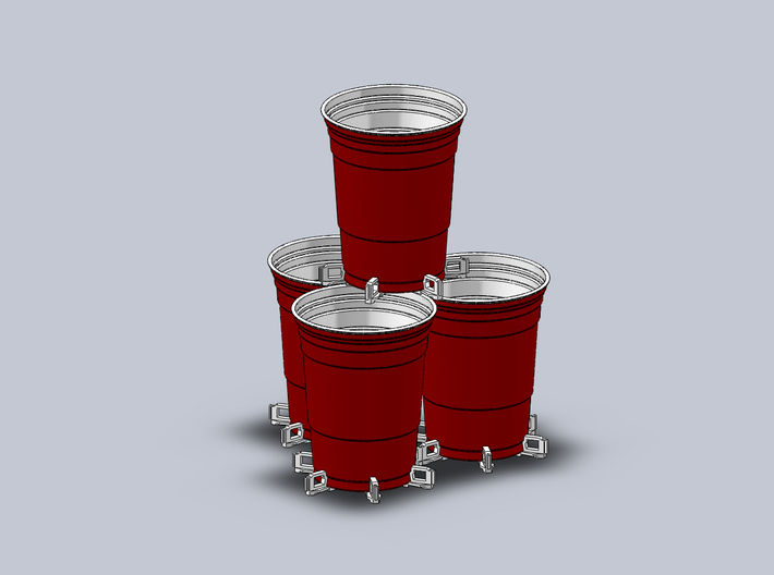 Beer Pong Cup Holder (Pack of 6) 3d printed