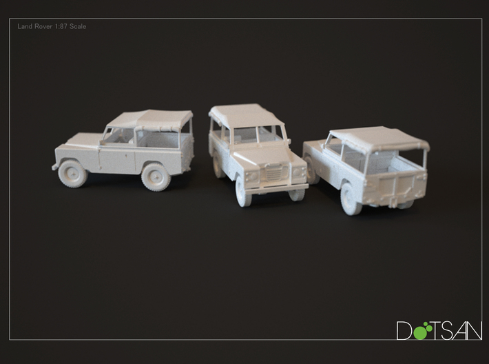 2 Land Rovers At 1/48 Scale 3d printed Rendering of model