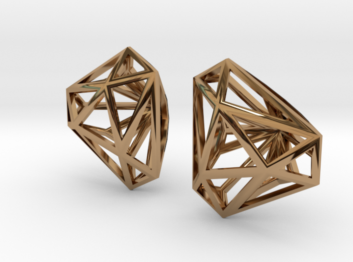 Twisted Triangle Earrings 3d printed