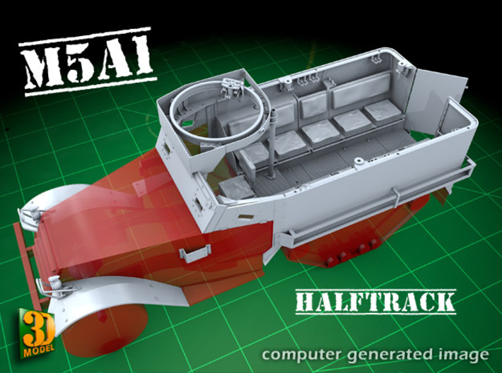 M5A1 Halftrack conversion, (1/35) 3d printed M5A1 halftrack conversion - overview