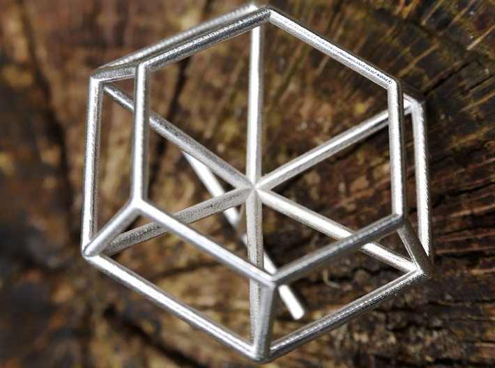 Medium wireframe diamond ring 3d printed 