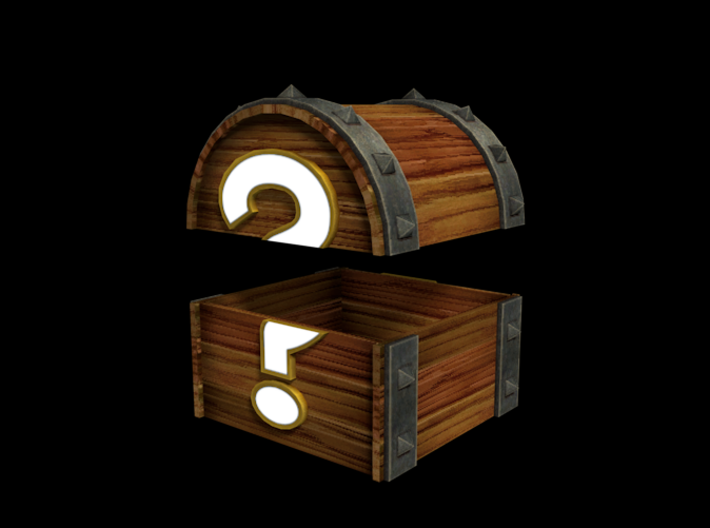 Mystery Chest (Color, Large) 3d printed Fancy render of the model.