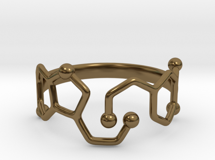 Dopamine &amp; Serotonin Molecule Ring - Size 8 3d printed