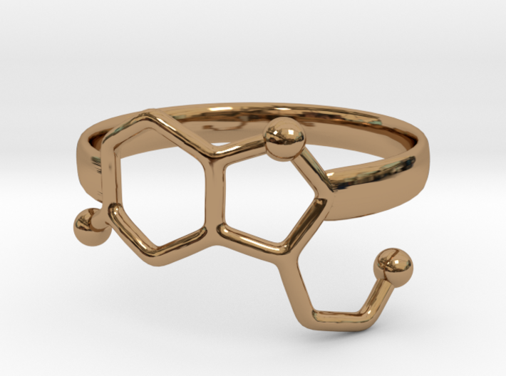 Serotonin Molecule Ring - Size 7 3d printed