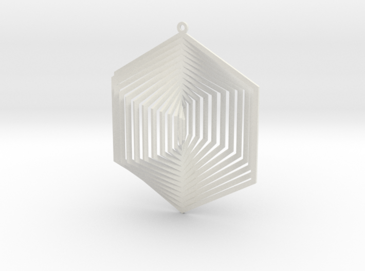Pendant Wind Spinner 3D Hexagon 3d printed