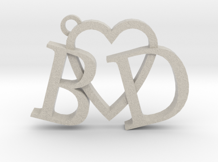B love D (Key chain - Pendant) 3d printed