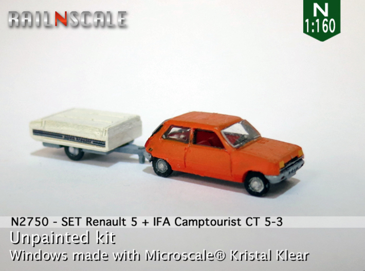 SET Renault 5 + Camptourist (N 1:160) 3d printed