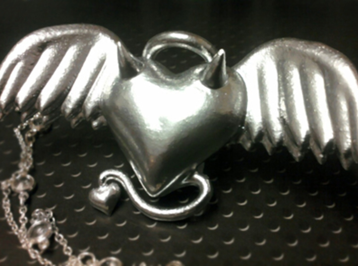 Evil Angel Heart Pendant 3d printed
