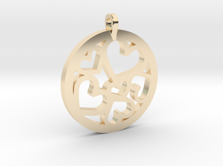 Hearts Pendant 3d printed