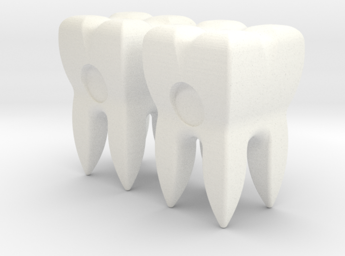 Molar Teeth Post Earrings 3d printed 