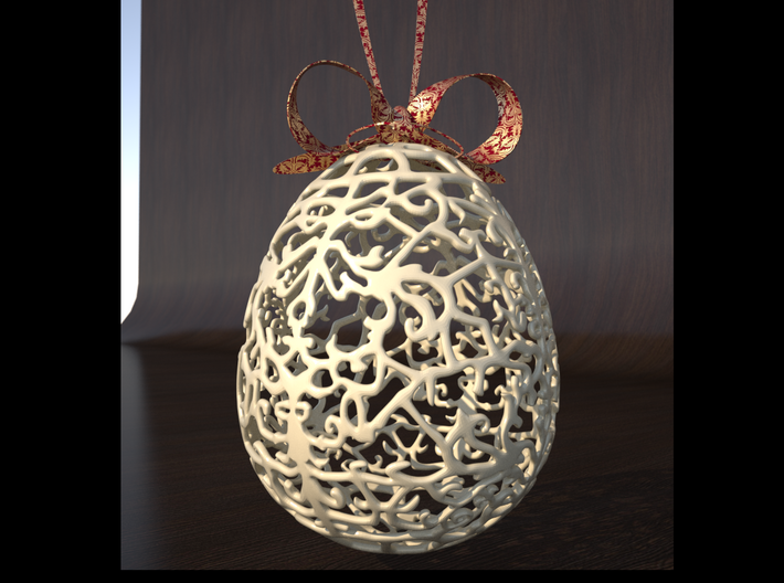 Floral Easter Egg 3d printed rendering