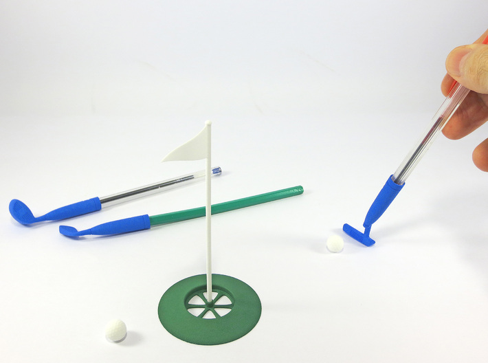 Desk Golf (BASIC SET) 3d printed Set in blue,  white, and green. Get your set like this at the button below.