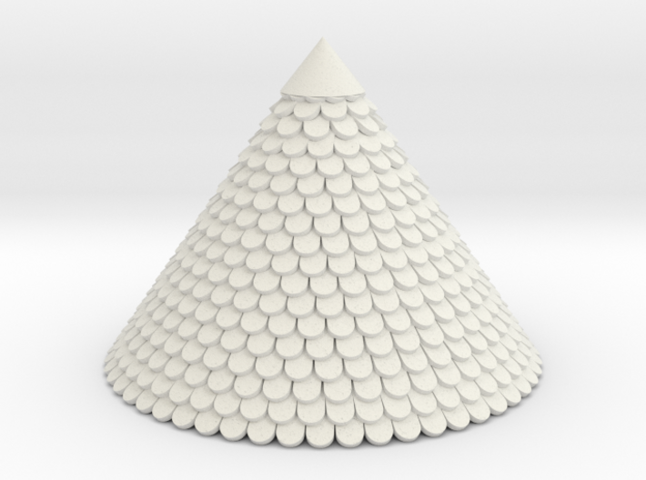 Roof with tiles 54mm hight Diameter ~73mm 3d printed