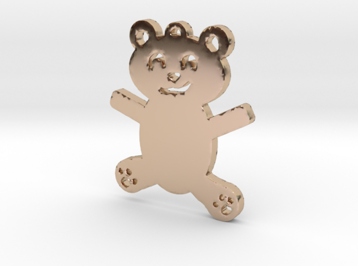 Cute Teddy Bear Necklace Pendant 3d printed