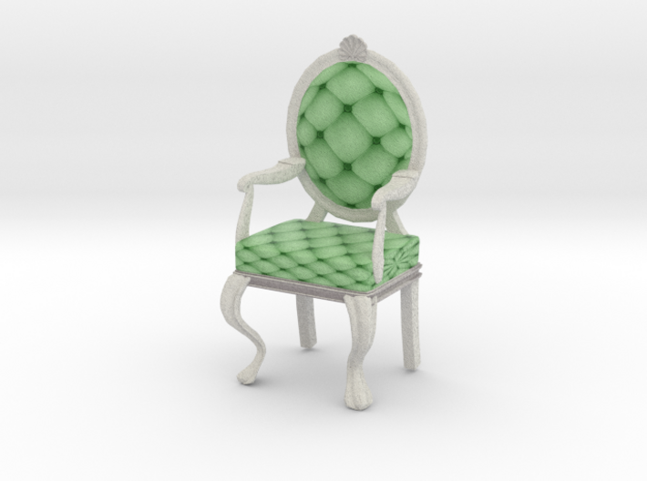 1:12 One Inch Scale MintWhite Louis XVI Chair 3d printed