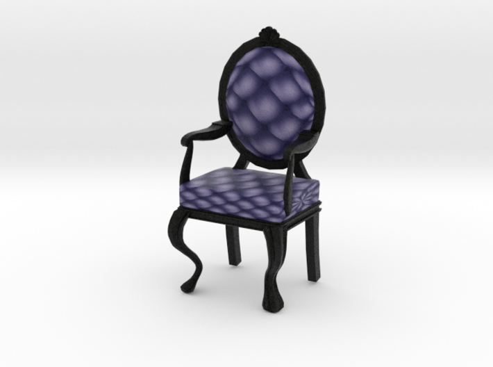 1:12 One Inch Scale NavyBlack Louis XVI Chair 3d printed