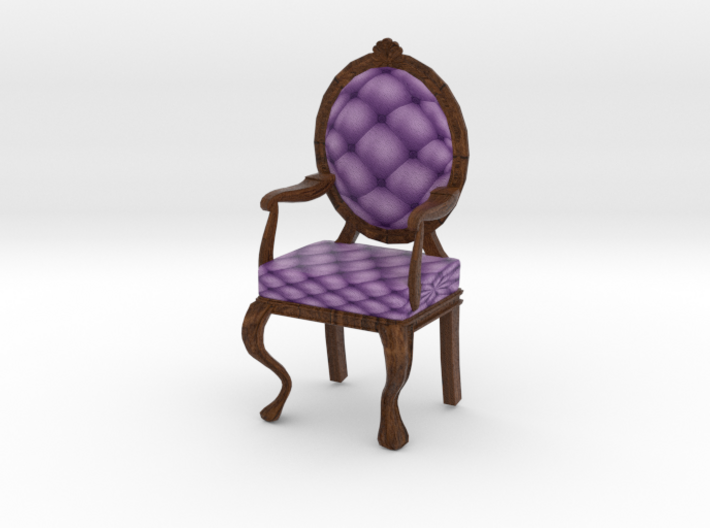 1:24 Half Inch Scale LavDark Oak Louis XVI Chair 3d printed
