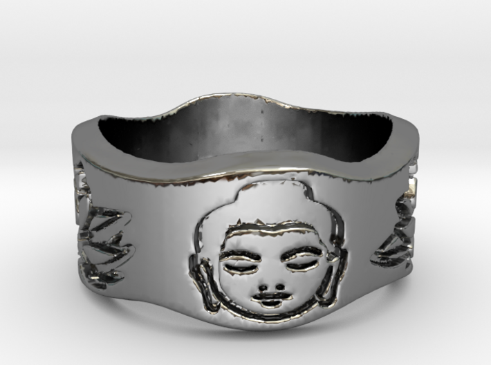 Buddha and Lotus Ring Size 4.5 3d printed 