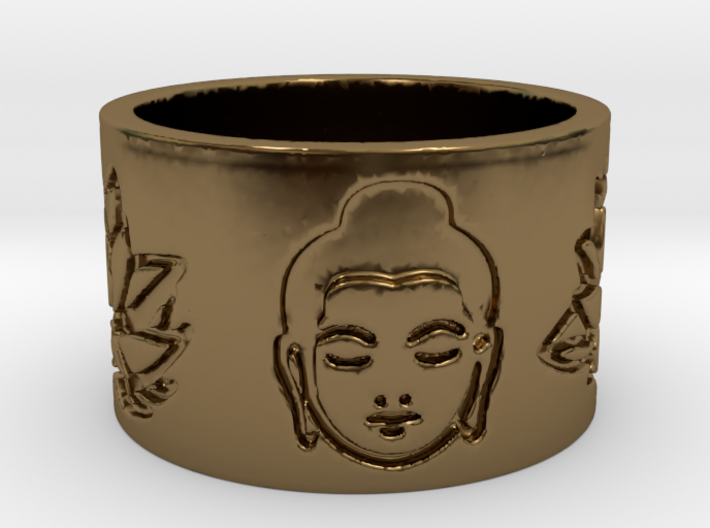 Buddha Lotus Flat Ring Size 4.5 3d printed