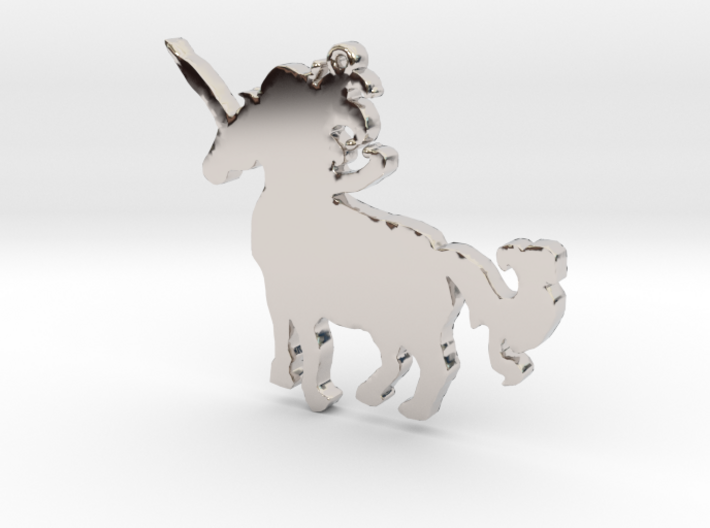 Unicorn Necklace Pendant 3d printed