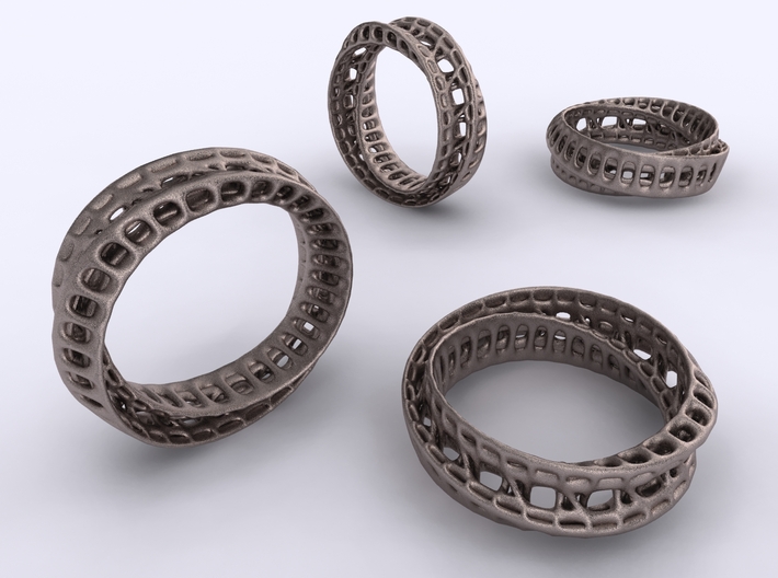 Twisted Bond Ring 3d printed