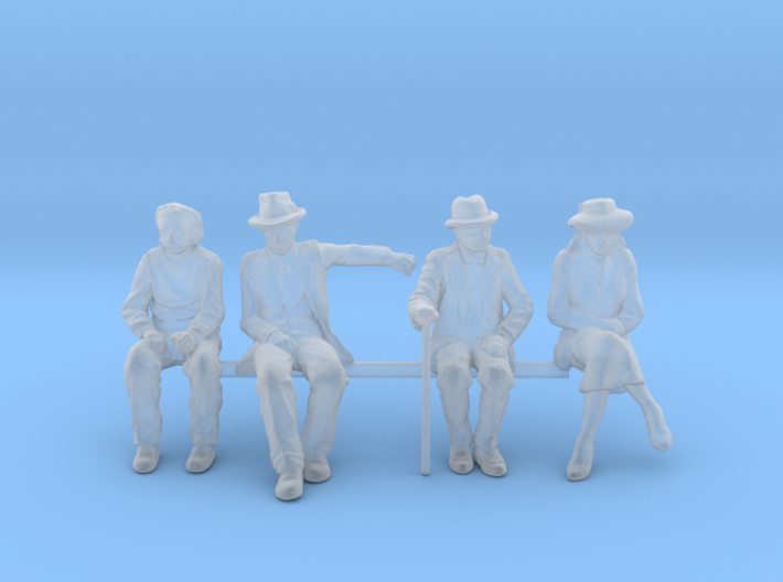 1:64 scale 4 figure pack seated Noir 3d printed