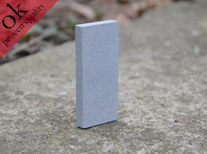 monolith 1*4*9 3d printed in polished alumide, placed outside to attract little animals
