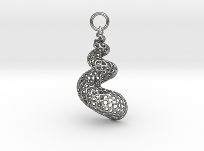 Seashell Voronoi Cell Pattern pendant / earring 3d printed