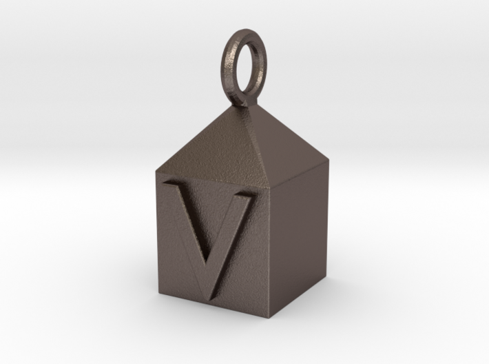 Keychain With Letter - V 3d printed