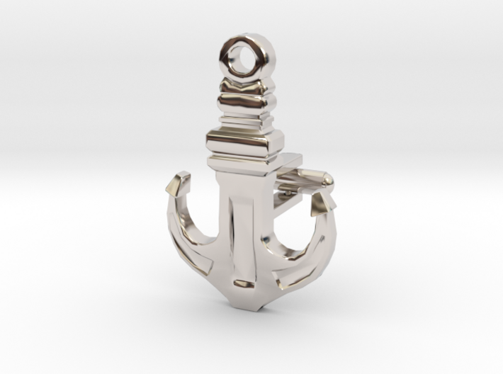 Anchor Cufflink 3d printed