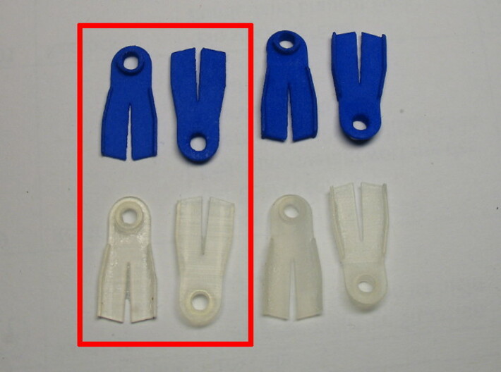 Minifig Splitfin without blade angle 3d printed Printed Fins in FUD and Blue S&amp;F Polished