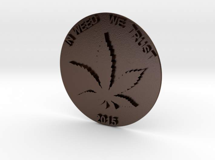 Marijuana Coin 3d printed