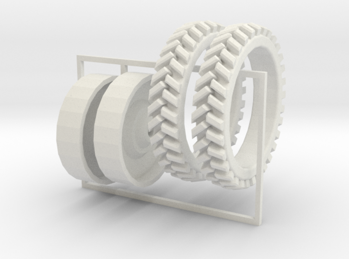1/64 tall skinny tires for potato planting undetai 3d printed