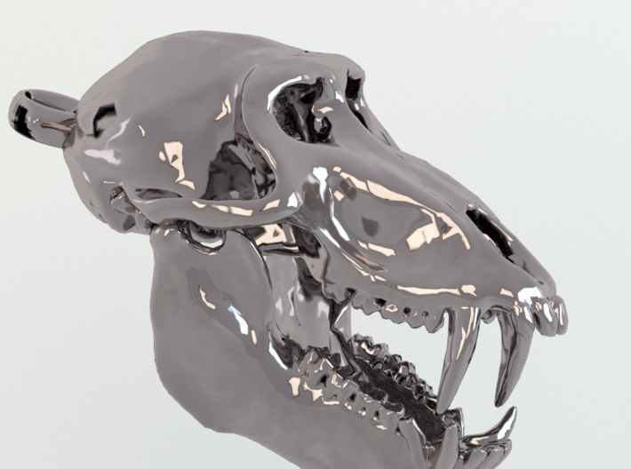 Baboon Skull Pendant (Open Jaw) 3d printed
